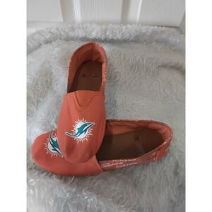 Miami Dolphins NFL Slip On Canvas Shoes Women's XL‎ Comfort Loafers